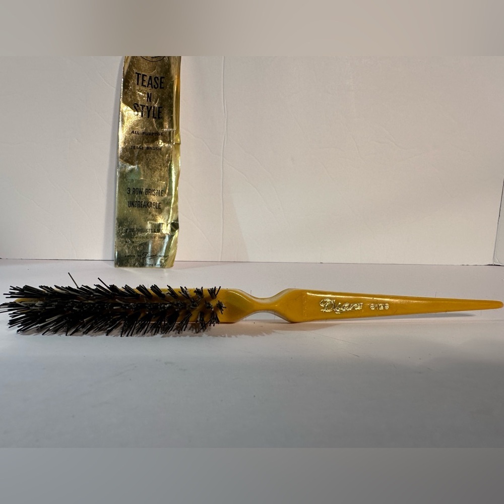 Vtg Diane Tease N Style All Purpose Tease Brush 3 Row Bristle#8125 Hong Kong - Picture 9 of 11